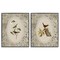 Stupell Industries Vintage Birds & Toile 2pc Framed Giclee Set, design by Radhika Modi